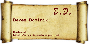 Deres Dominik névjegykártya